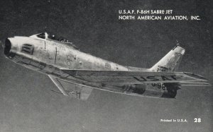Vintage Card U.S.A.F. F-86H Sabre Jet North American Aviation Inc. 