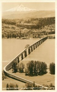 Oregon Mt Hood Interstate Bridge Columbia 1930s RPPC Photo Postcard 22-10155