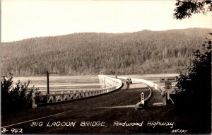 RP Postcard Big Lagoon Bridge in Redwood Highway Humboldt County California