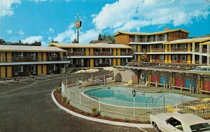 REDDING, CA California  PONDEROSA INN MOTEL  Pool  ROADSIDE  Shasta Co  Postcard