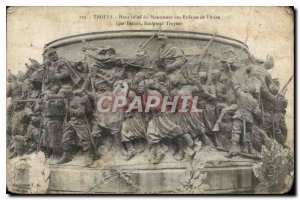 Postcard Old Troyes High Relief Monument Children of the Dawn