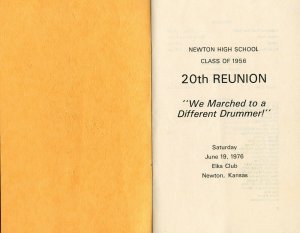 Newton Kansas High School Class of 1956 20th Reunion Vintage Program Booklet  