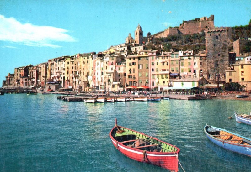 Vintage Postcard Golfo Di La Spezia Panoramic View Village Porto Venere Italy