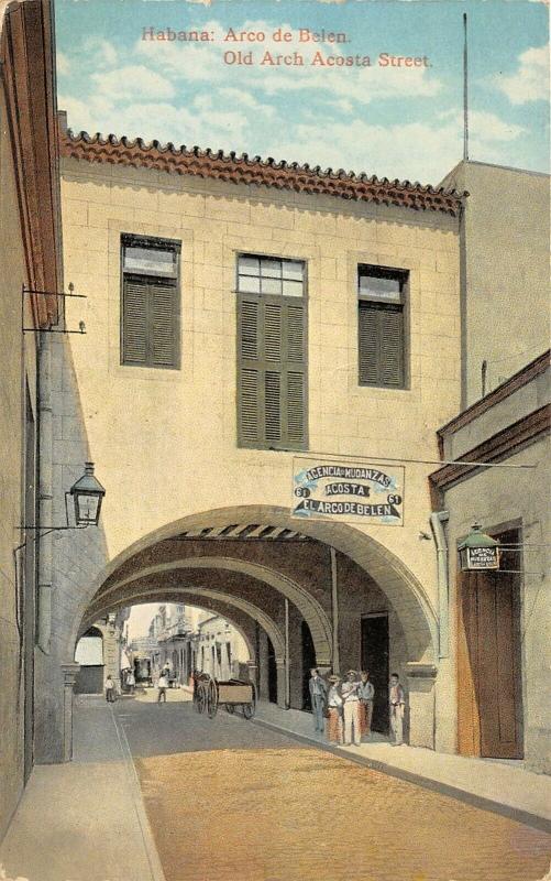 Havana Cuba c1910 Postcard Arco De Belen Old Arch Acosta Street