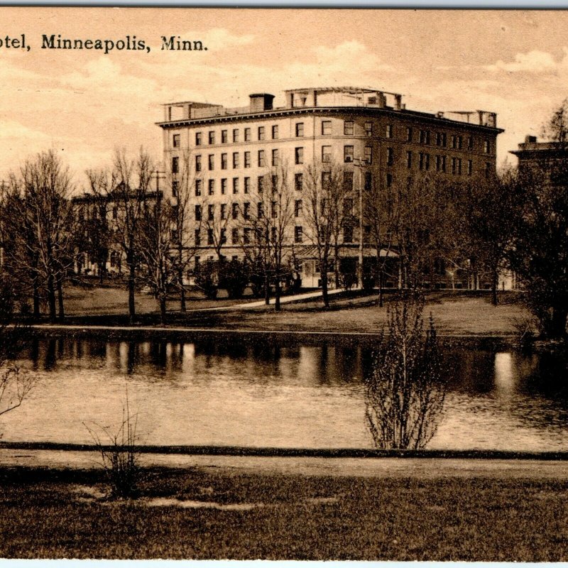 1909 Minneapolis, Minn. Plaza Hotel Litho Photo Postcard Suhling & Koehn A33