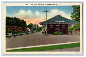 c1940s Railroad Station at Ridgecrest North Carolina NC Unposted Postcard 