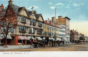 View of Nassau Street, Princeton, New Jersey, Very Early Postcard, Unused