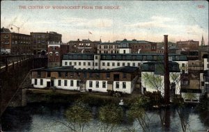 Woonsocket RI From the Bridge c1910 Postcard