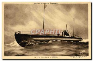 Old Postcard Boat War Submarine Hero