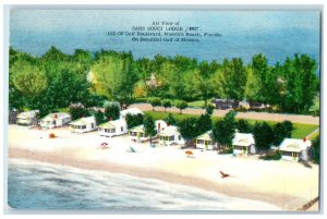 c1950's Air View Of Sans Souci Lodge Inc. Cottage Madeira Beach Florida Postcard