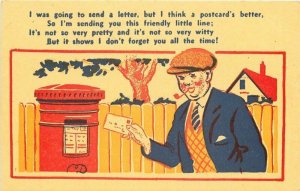 UK 1920s Royal Mail Letterbox Mc Gill Comic Humor Constance Postcard 21-8130