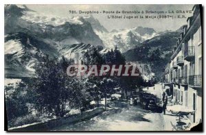 Postcard Old Route Dauphine Grenoble Briancon La Grave Hotel Judge and the Meije