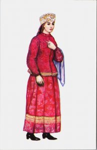 Russia Young Girls Clothes Olonets Province N. Vinogradova Postcard C063