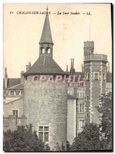 Old Postcard Chalon sur Saone Tower Saudon