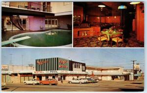 PORT ANGELES, Washington  WA   Roadside AGGIE'S MOTEL  Pool  c1960s  Postcard