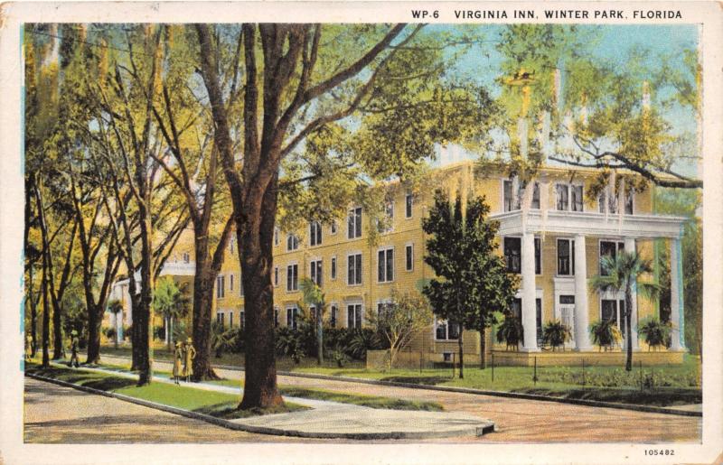 WINTER PARK FL THE VIRGINIA INN HOTEL BEAUTIFUL FLORIDA SERIES POSTCARD 1932