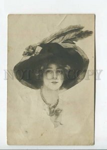 438604 Philip BOILEAU Lady in Hat Plumage Vintage PHOTO postcard POLAND RUSSIA