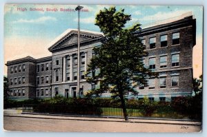 1916 Boston Massachusetts Vintage Postcard High School South Exterior Building