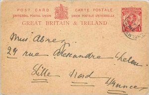 Entier Postal Stationery Postal Great Britain Great Britain 1910 to Lille