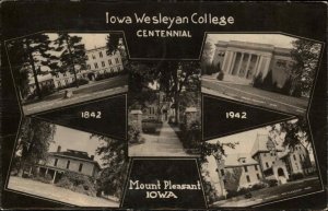 Mount Pleasant Iowa IA Multi View Real Photo Postcard