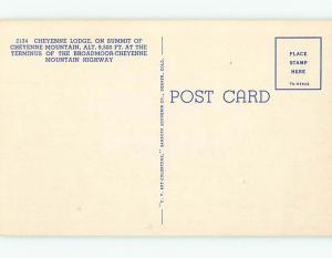 Unused Linen CHEYENNE LODGE MOTEL Colorado Springs Colorado CO u8460