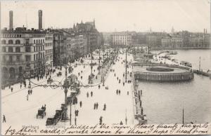 Jungfernstieg Hamburg Germany Vintage Postcard E38