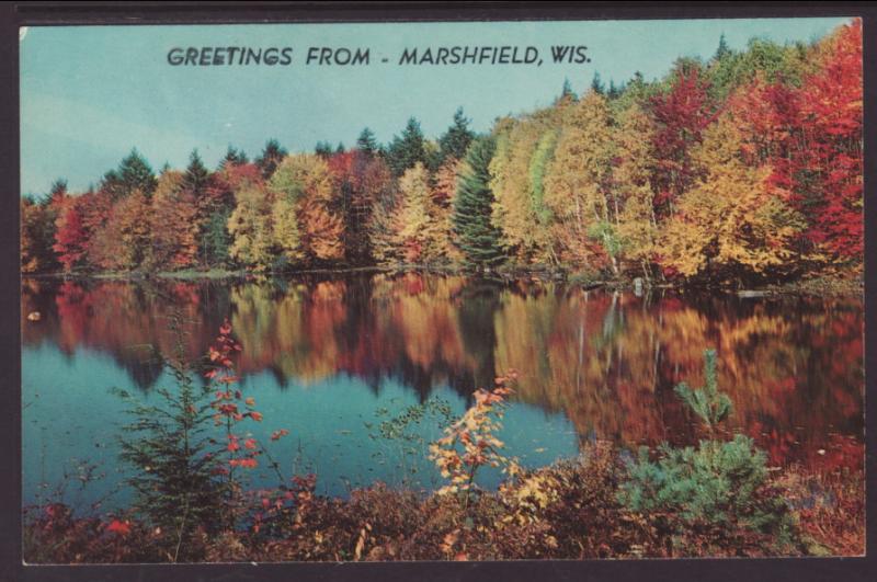 Greetings From Marshfield,WI Lake Scene BIN