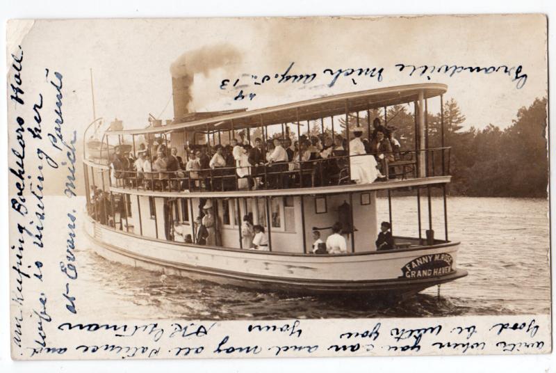 RPPC, Steamer Fanny M Rose, Grand Haven MI - Grandville MI