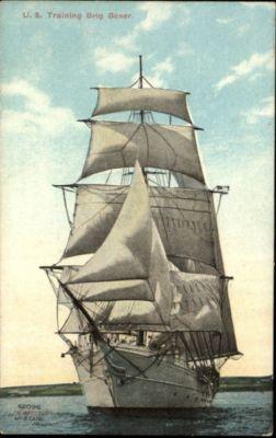 US TRAINING BRIG \Boxer\ SHIP c1910 Postcard
