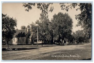 c1910's Episcopal Church Dirt Road Amboy Illinois IL RPPC Photo Antique Postcard