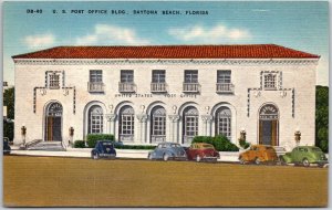 Daytona Beach Florida FL, U.S. Post Office Building, Entrance, Vintage Postcard