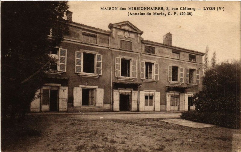 CPA AK Maison des Missionaires rue Cleberg - LYON (470597)