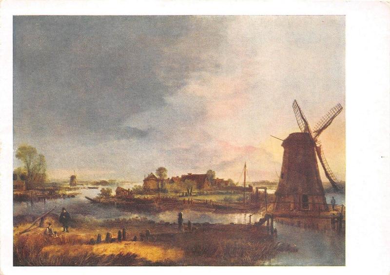 BR12713 moulin a vent wind mill painting postcrad russia