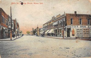 Knox Indiana Main Street Looking North Drug Store Postcard AA79750