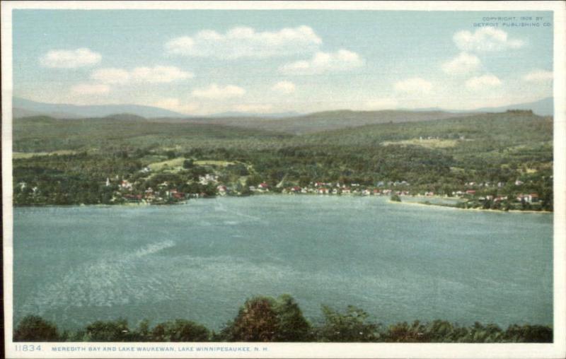 Meredith Bay & Lake Waukewan Lake Winnipesaukee NH c1910 Postcard