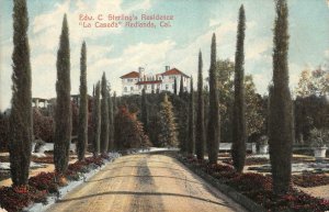 Edw. C Sterling's Residence La Casada Redlands, CA c1910s Vintage Postcard
