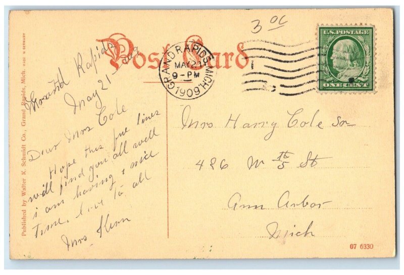 1909 Soldier's Home Grand Rapids Michigan MI Antique Posted Postcard