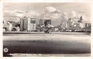 RPPC SKYLINE LONG BEACH CALIFORNIA ANGELENO REAL PHOTO POSTCARD (c. 1930s)