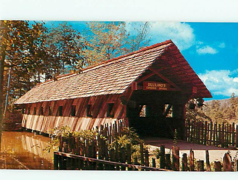 Vintage Post Card Covered Bridge Noccalula Falls Park Gadsden  Ala   # 4140