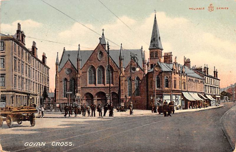 Scotland, UK Old Vintage Antique Post Card Govan Cross 1910