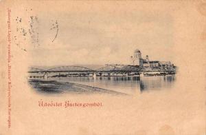 Esztergombol Hungary Bridge Cathedral Scenic View Antique Postcard J77878