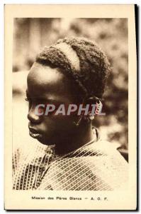 Postcard Old Child negro Black Mission Peres Blancs AOF