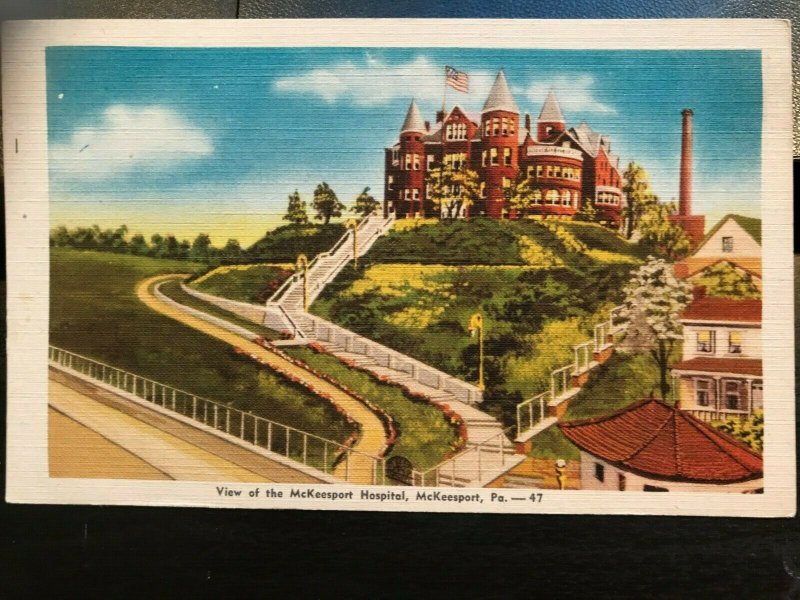 Vintage Postcard 1930-1945 McKeesport Hospital McKeesport Pennsylvania 