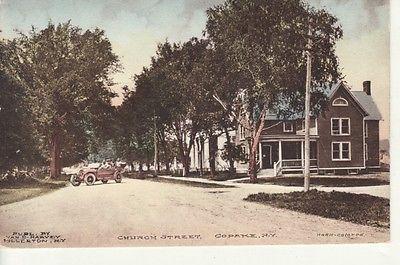 NY   COPAKE -- Church Street, Automobile / Car  postcard