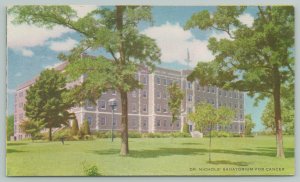 Savannah Missouri~Dr Nichols Sanatorium for Cancer~1940s Linen Postcard