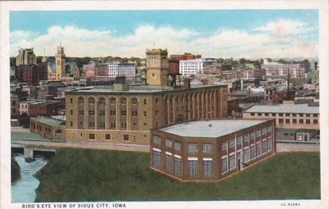 Iowa Sioux City Birds Eye View Curteich