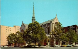 Trinity Episcopal Church Tulsa Oklahoma OK Old Car VTG Postcard UNP Unused 