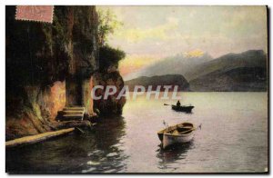 Old Postcard Lake Boat