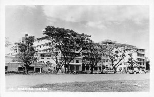 RPPC MANILA HOTEL Philippines Real Photo c1950s Vintage Postcard