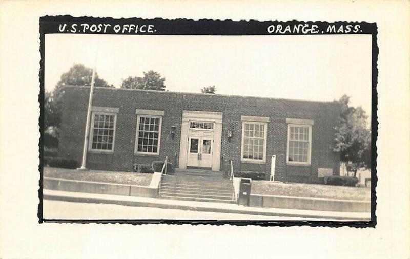 Orange MA U. S. Post Office Real Photo Postcard